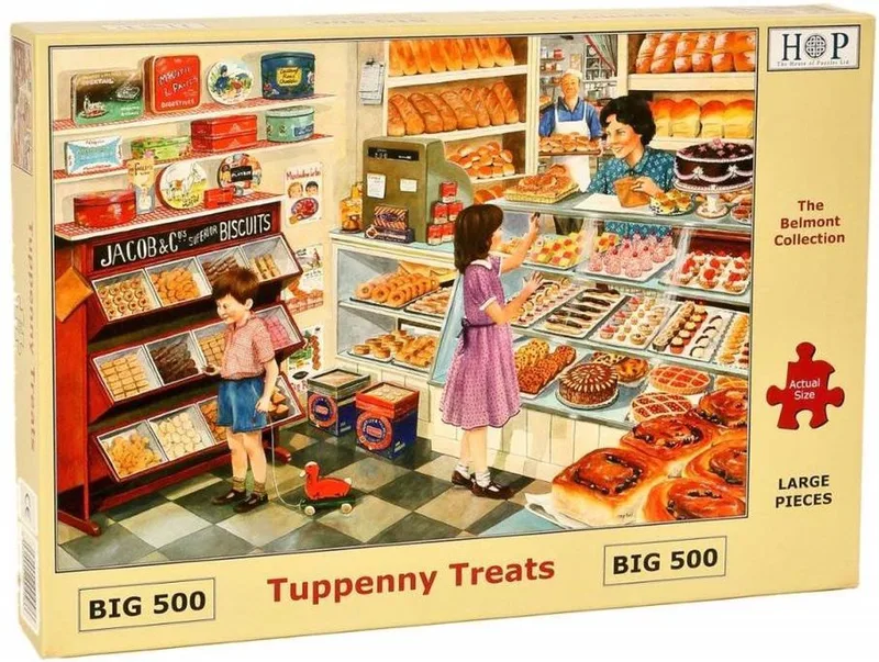 Tuppenny Treats - BIG 500 Piece Jigsaw Puzzle. from House of Puzzles, Multicolour edition – box