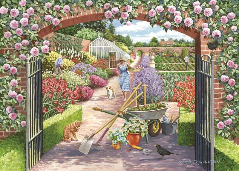 Walled Garden - 500 Piece Jigsaw Puzzle from House of Puzzles, Multicolour edition – box