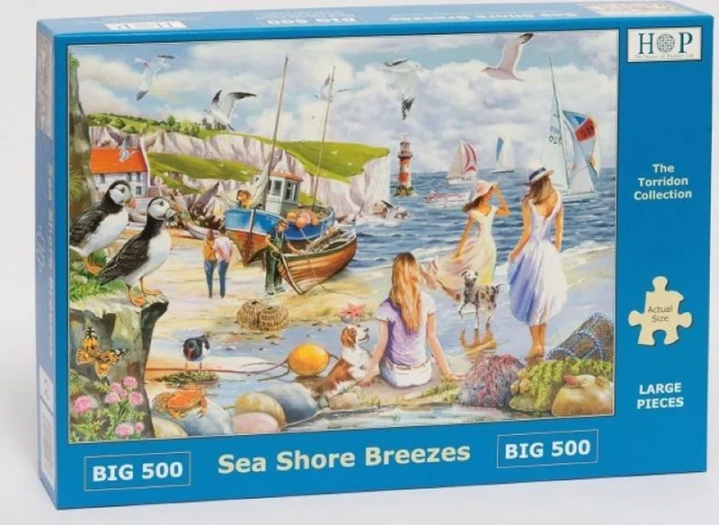 XL Legpuzzel - Grote stukken - Sea Shore Breezes - 500 från House of Puzzles, utgåva Flerfärgad – kartong