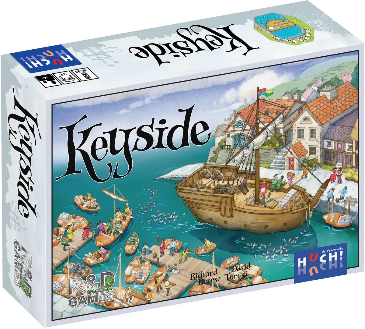 bordspel Keyside strategie en dobbelstenen voor 1-4 spelers. de HUCH! – boîte