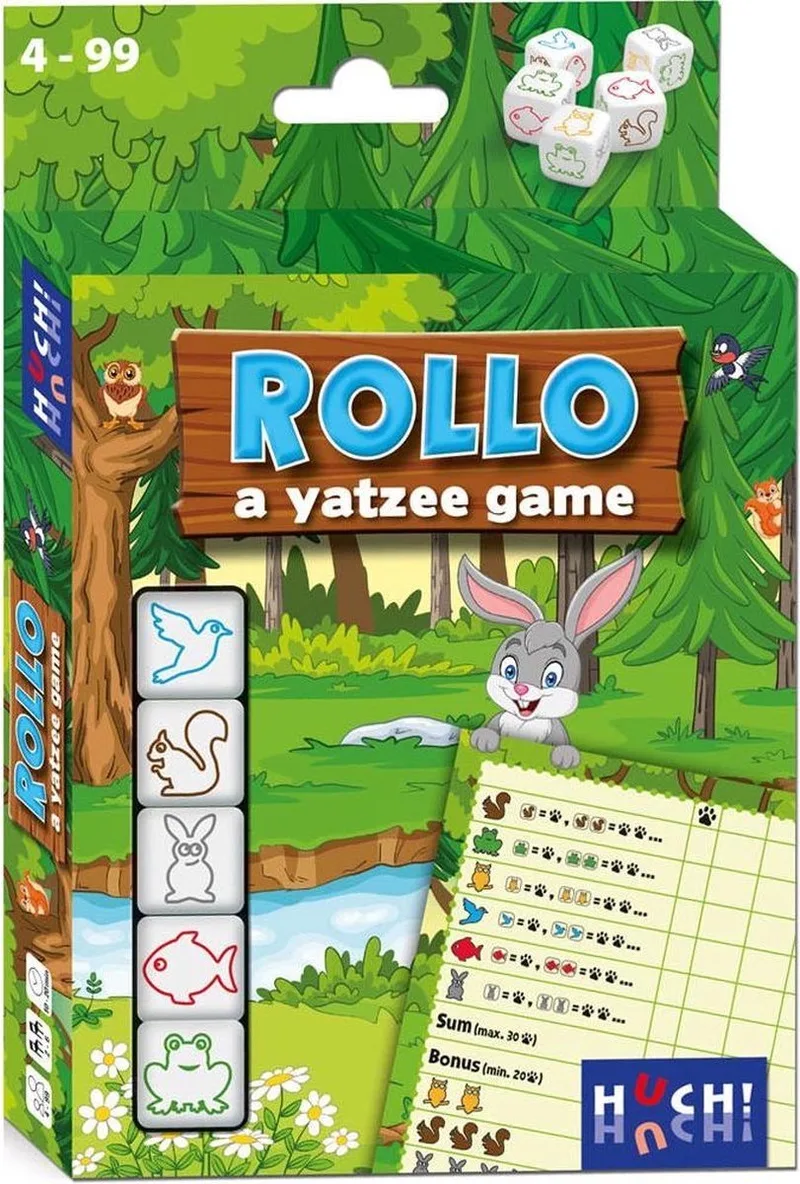 Rollo: A Yatzee Game - Dieren - Dobbelspel de HUCH!, édition Multikleur – boîte