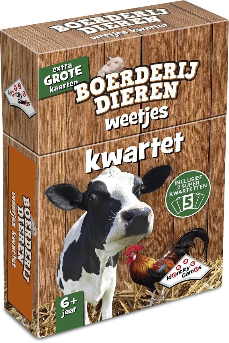 Boerderijdieren Weetjes Kwartet - kaartspel - Boordevol leuke feitjes over boederijdieren från Identity Games – kartong