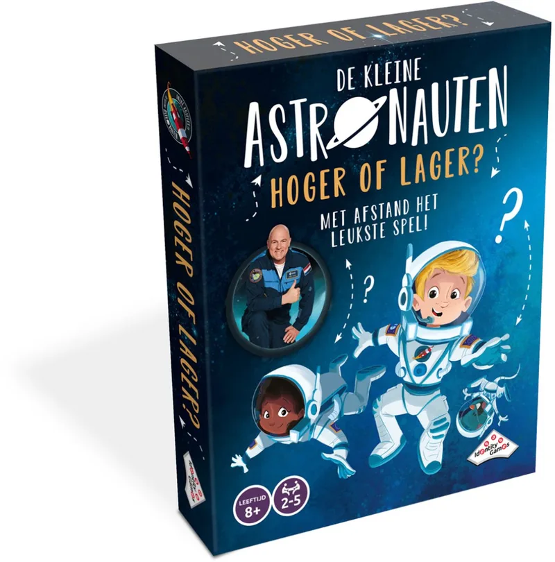 De Kleine Astronauten Hoger of Lager - Kaartspel - 2 tot 5 Spelers - 8+ from Identity Games – box