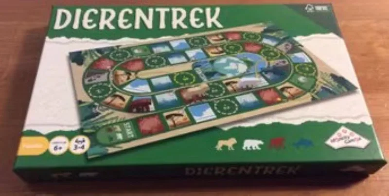 Dierentrek - familiespel - dobbelspel bordspel - dieren - leeuw aap dolfijn ijsbeer fra Identity Games – æske