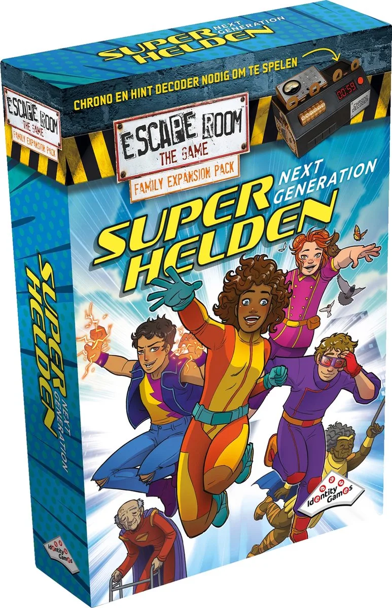 Escape Room The Game familie uitbreiding: Superhelden fra Identity Games – æske