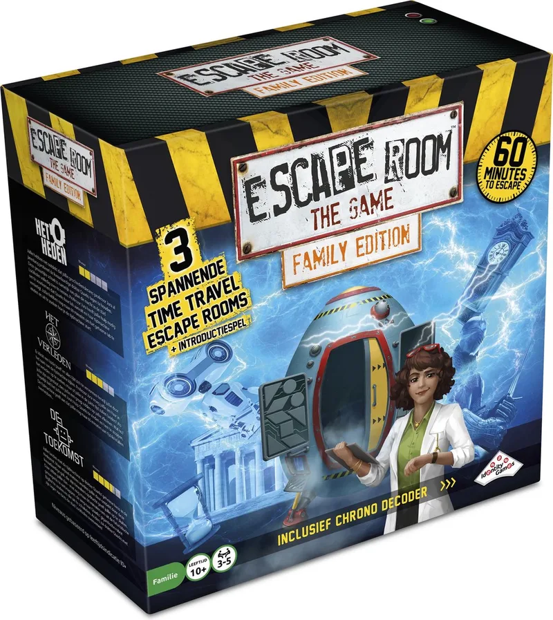 Escape Room The Game Time Travel - Familie Editie - Breinbreker - 3 spannende avonturen voor het hele gezin fra Identity Games – æske