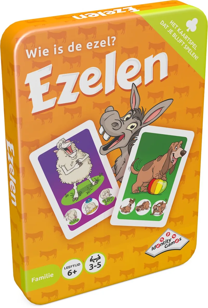 Ezelen - Kaartspel - Met uitleg op elke kaart - In blikken verpakking - Supersnel reactiespel voor jong en oud 7 from Identity Games – box