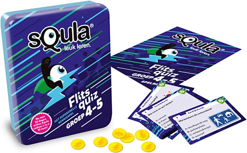 Flitsquiz educatief kaartspel groep 4 5 basisschool. fra Identity Games, Meerkleurig-udgave – æske