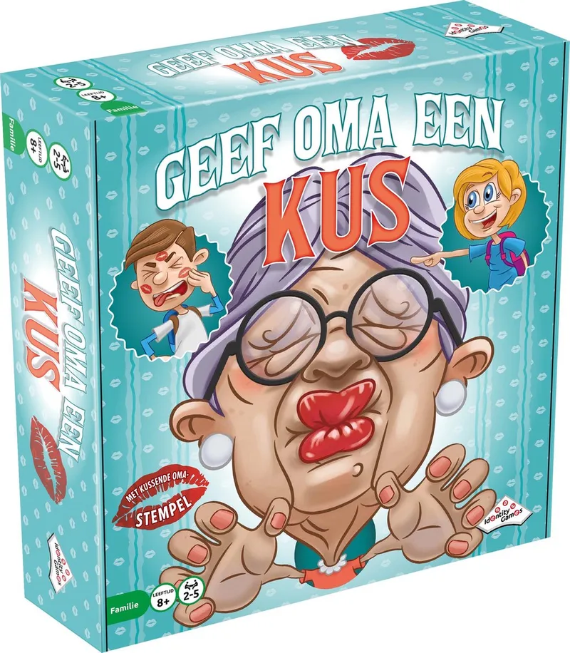 Geef Oma Een Kus - Familiespel - Voor 2-5 spelers vanaf 8 jaar fra Identity Games – æske