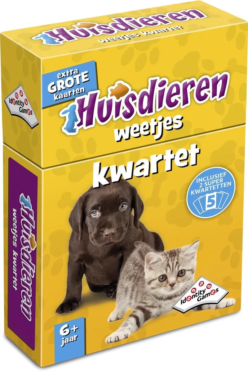 Huisdieren Weetjes Kwartet - kaartspel - Boordevol leuke feitjes over jouw favoriete dier fra Identity Games – æske