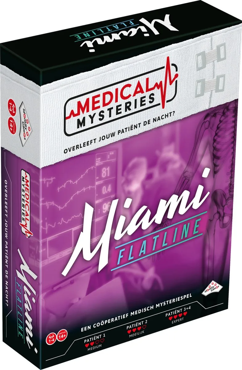 Medical Mysteries: Miami Flatline - Coöperatief spel - Werk samen om de patiënten te redden från Identity Games – kartong