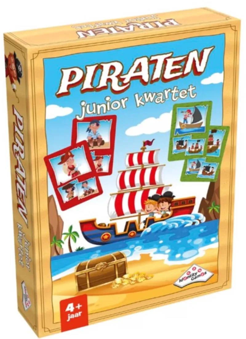 Piraten Junior Kwartet, Piraten kwartet, Kwartet, Kinderspel, Kaartspel fra Identity Games – æske