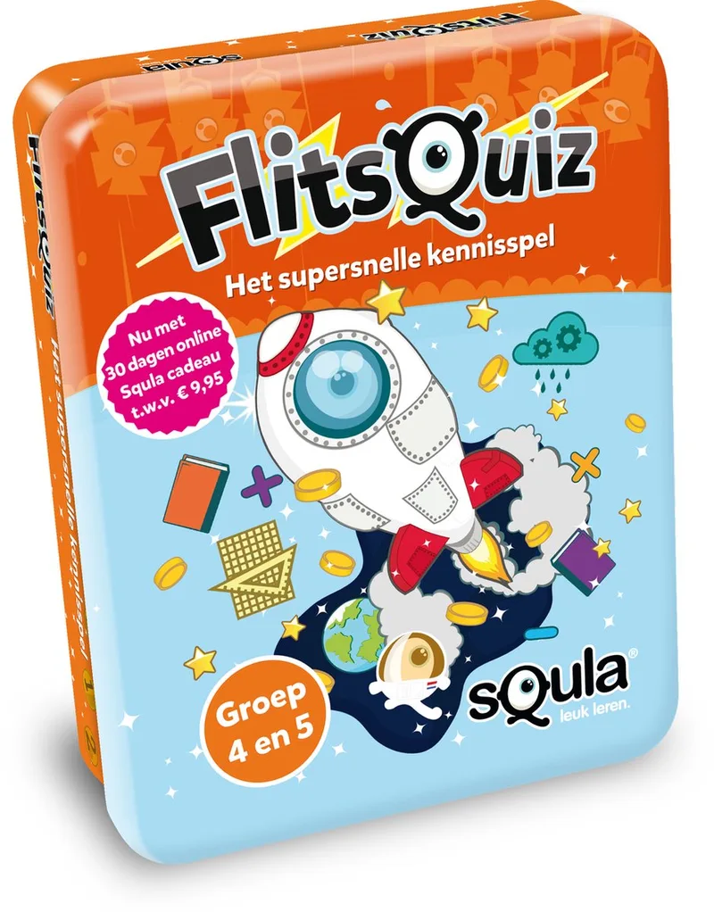 sQula flitsquiz groep 4-5 - Educatief Kaartspel från Identity Games, utgåva Oranje – kartong