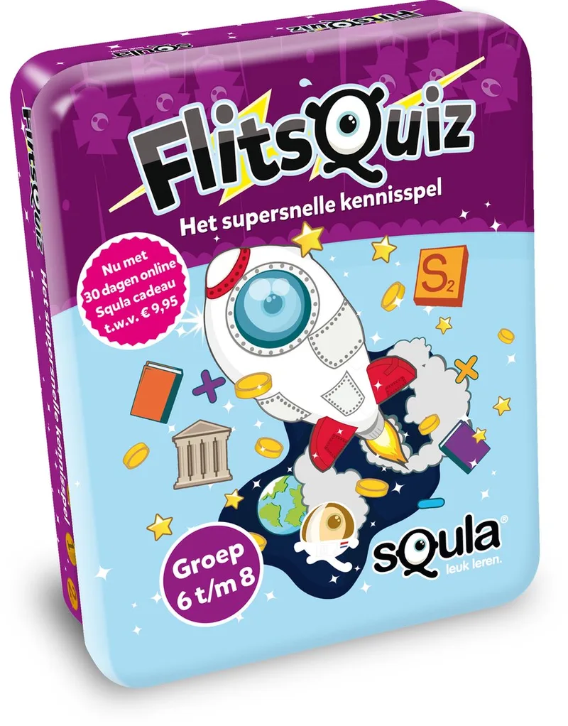 sQula flitsquiz groep 6-7-8 - Educatief Kaartspel fra Identity Games, Paars-udgave – æske
