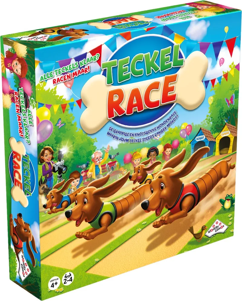 Teckelrace - Kinderspel - Grappig en knotsgek hondenrace spel från Identity Games – kartong