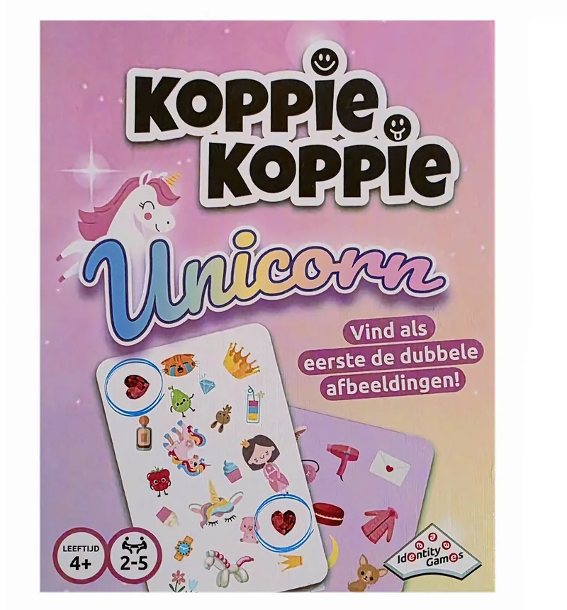 Unicorn Koppie Koppie kaartspel - 10 Minuten spel - Vakantiespel - Vanaf 4 jaar from Identity Games – box