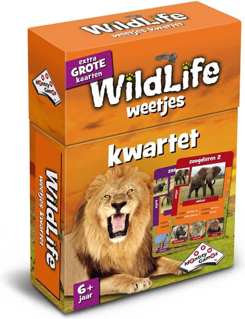 Wildlife weetjes kwartet - Identity games - 6 jaar en ouder - kaartspel - educatief - wilde dieren from Identity Games – box