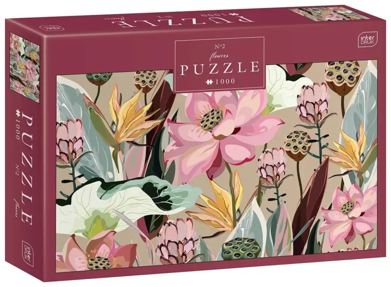 Puzzle 1000 Flowers 2 from Interdruk, Beige edition – box 2 of 2
