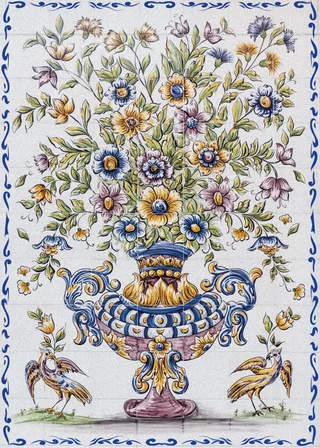Puzzle Art on Tiles - Vase Fleuri - 1000 pièces van Interdruk – doos 1 van 2
