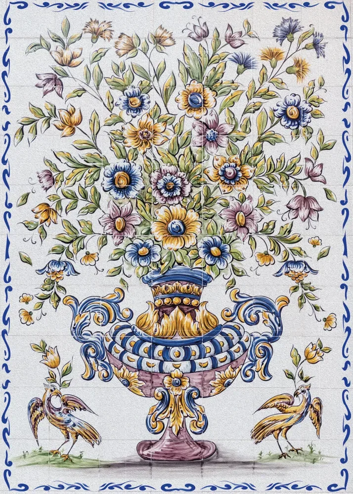 Puzzle Art on Tiles - Vase Fleuri - 1000 pièces van Interdruk – doos 1 van 2