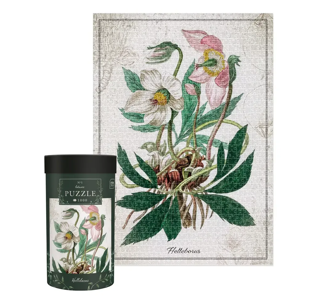Puzzle Botanic: Helleborus (1000 Stukjes) van Interdruk – doos