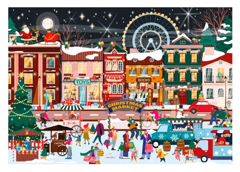 Puzzle Edition Spéciale - Christmas Street - 500 à 999 pièces fra Interdruk – æske