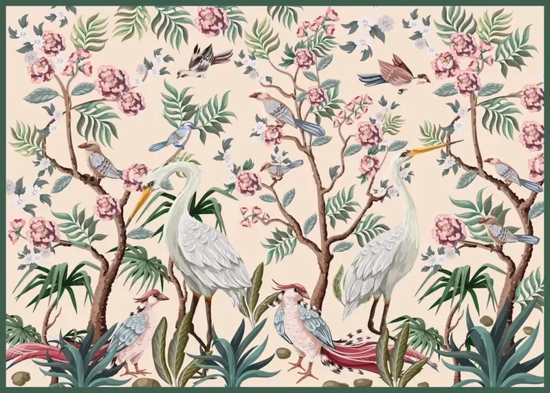 Puzzle Jardin Secret - Aigrette et Fleurs - 1000 pièces van Interdruk – doos 1 van 2