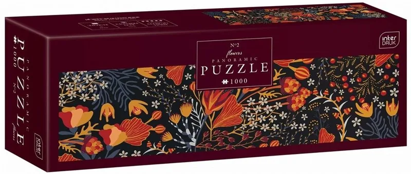 Puzzle panoramiczne 1000 Flowers 2 de Interdruk, édition Orange – boîte 1 sur 2