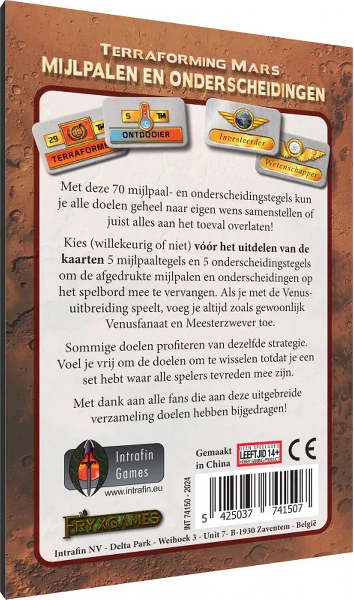 Terraforming Mars: Mijlpalen & Onderscheidingen (NL) van Intrafin – doos