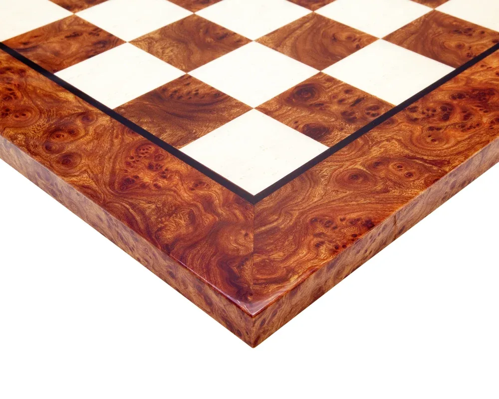 60 cm Briarwood- en Elmwood Luxe Schaakbord van Italfama – doos