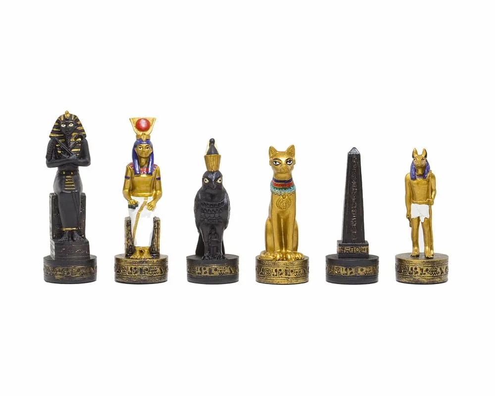 De handgeschilderde Schaakstukken met een Oud-Egypte-thema van Italfama de Italfama – boîte