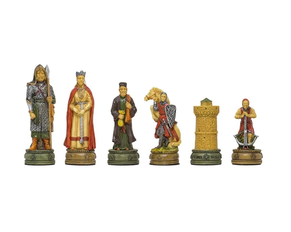 Handgeschilderde Camelot-thema-schaakstukken van Italfama van Italfama – doos