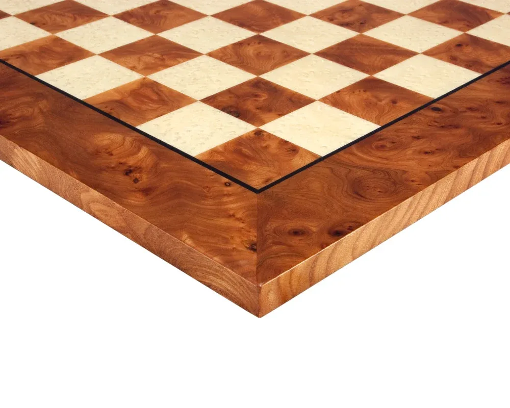 Luxe 52 cm Briarwood- en Elm-Schaakbord de Italfama – boîte