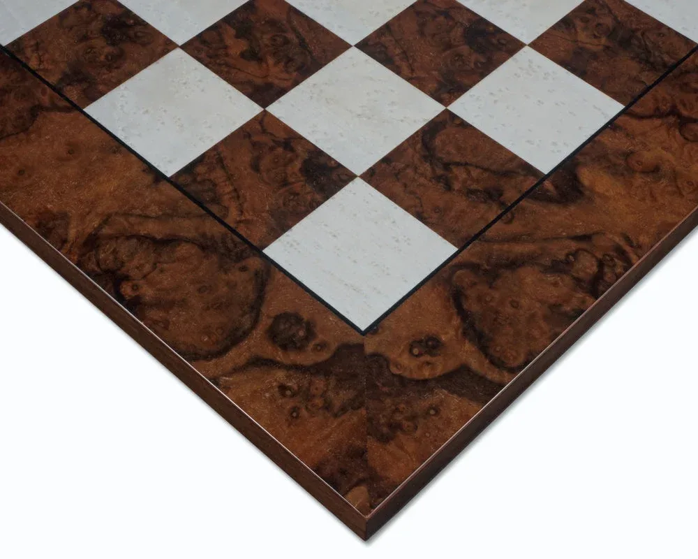 Luxe Italiaans Schaakbord 60 cm - Donker walnoot burl de Italfama – boîte