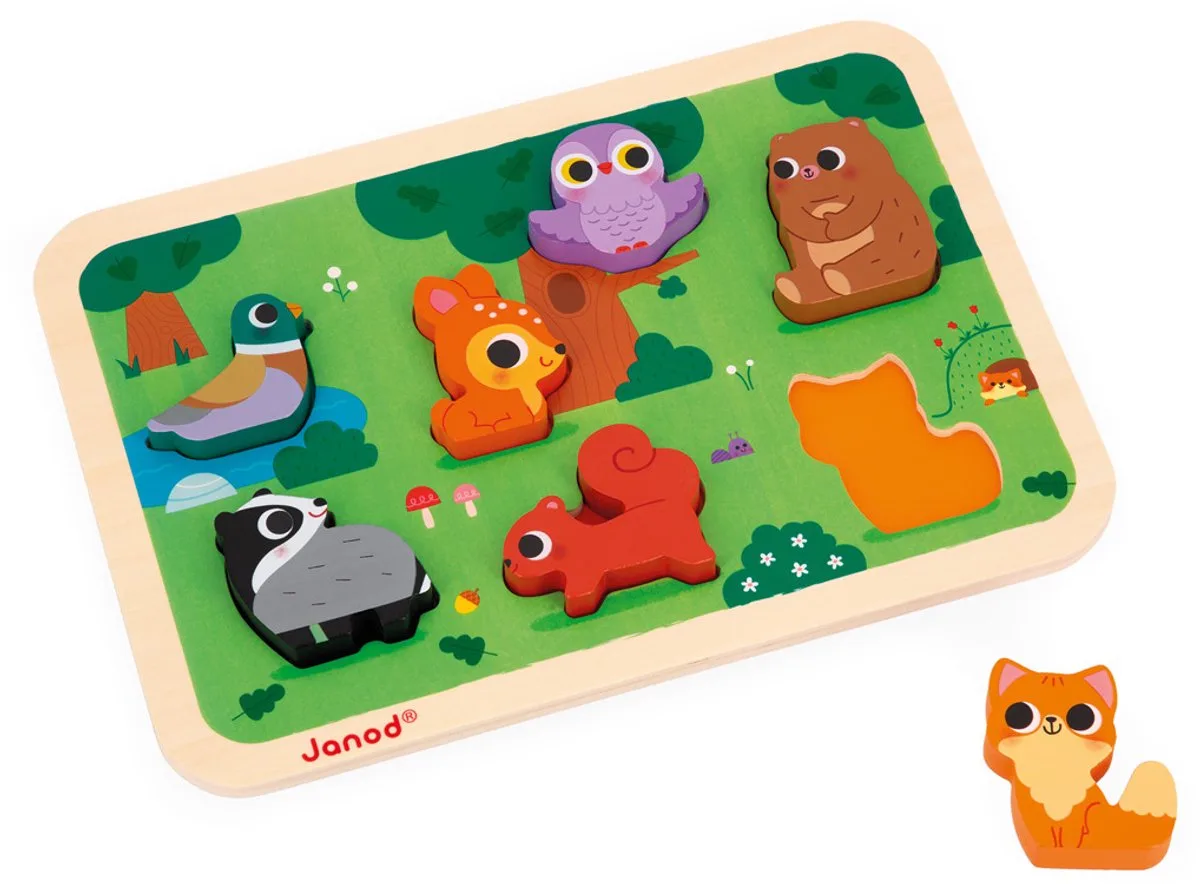 Chunky puzzel - Bosdieren van Janod, editie Het Bos – doos
