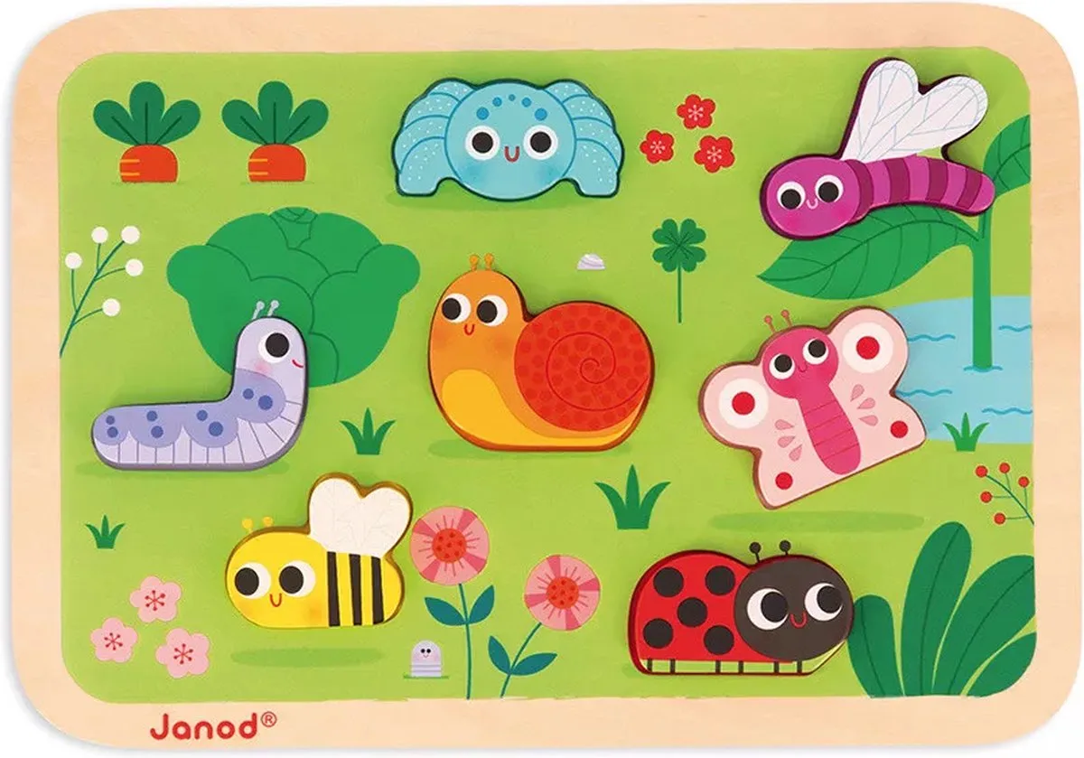 Chunky puzzel van Janod, editie De Tuin – doos