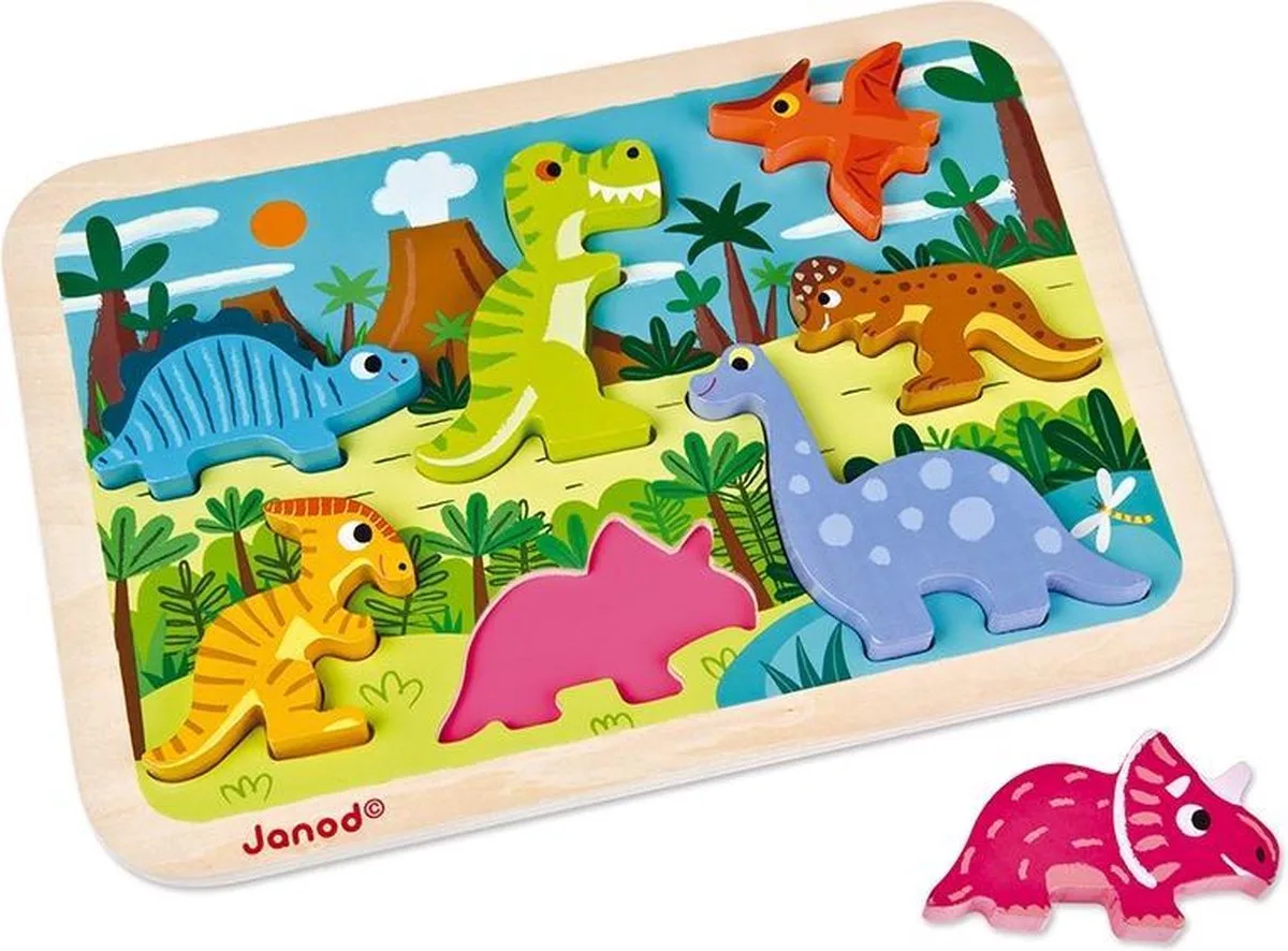 Chunky puzzel van Janod, editie Dinosaurus – doos