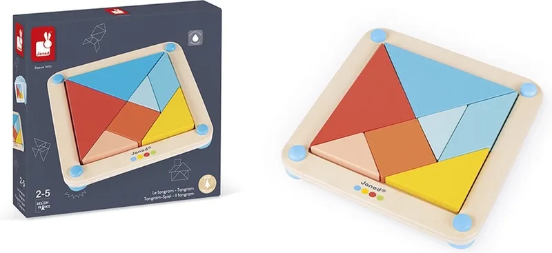 Educatief spel - Tangram vormen en kleuren von Janod, Ausgabe Multikleur – Schachtel