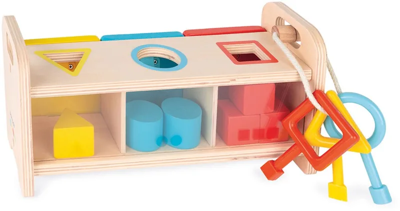Educatief spel - Vormen sorteerdoos met sleutels from Janod, Multikleur edition – box