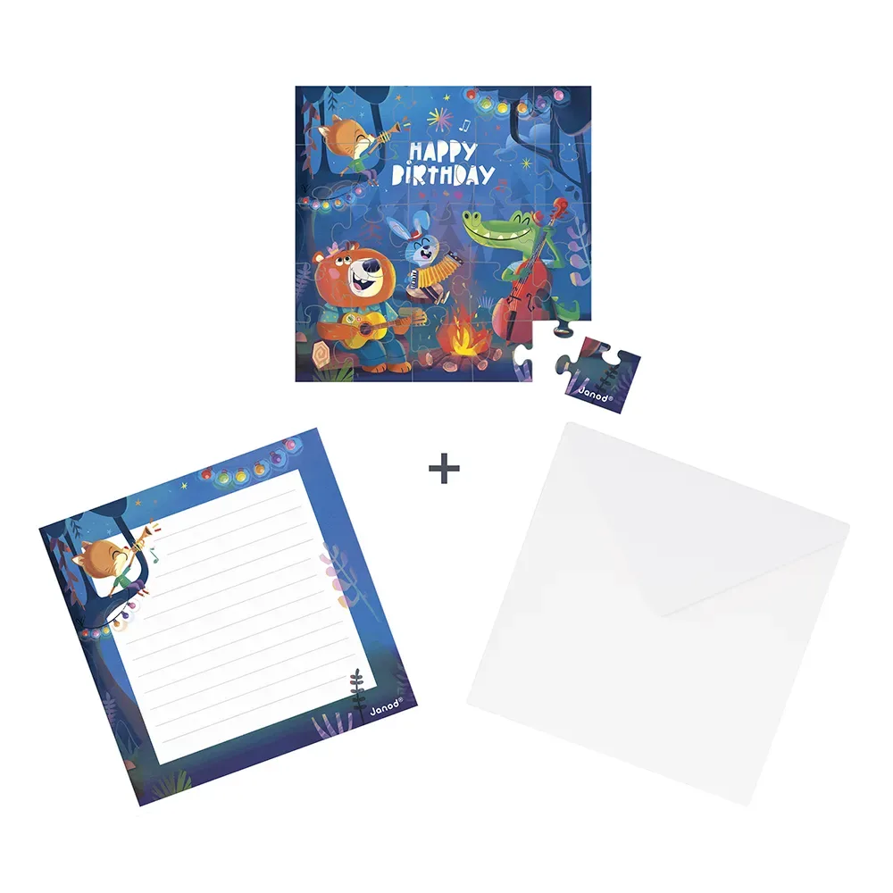 Forest Themed Birthday Puslespil 2puslespil 5 Stykker fra Janod – æske