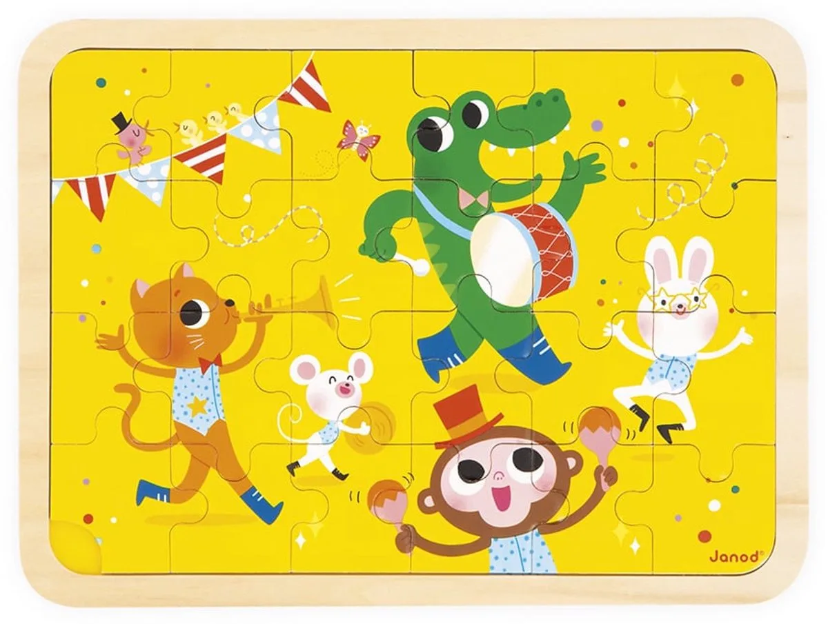 Houten puzzel - 24 stukjes de Janod, édition Het Is Feest – boîte