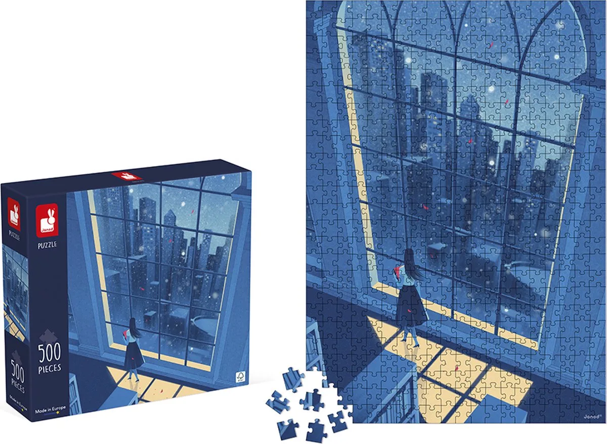 Kidult puzzel - 500 Stukjes van Janod, editie De Blauwe Nacht – doos