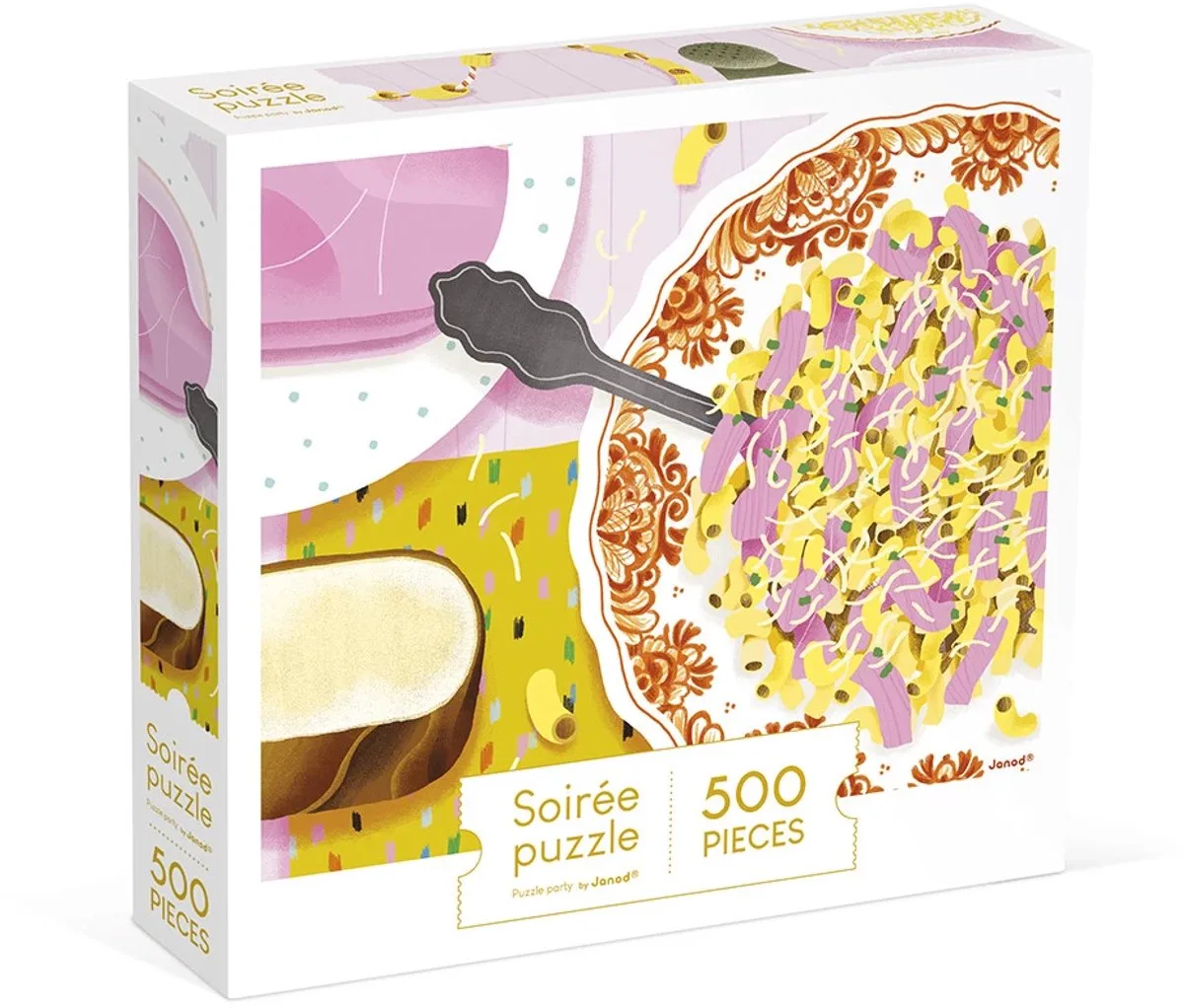 Kidult puslespil 500 brikker fra Janod, Pasta En Ham-udgave – æske