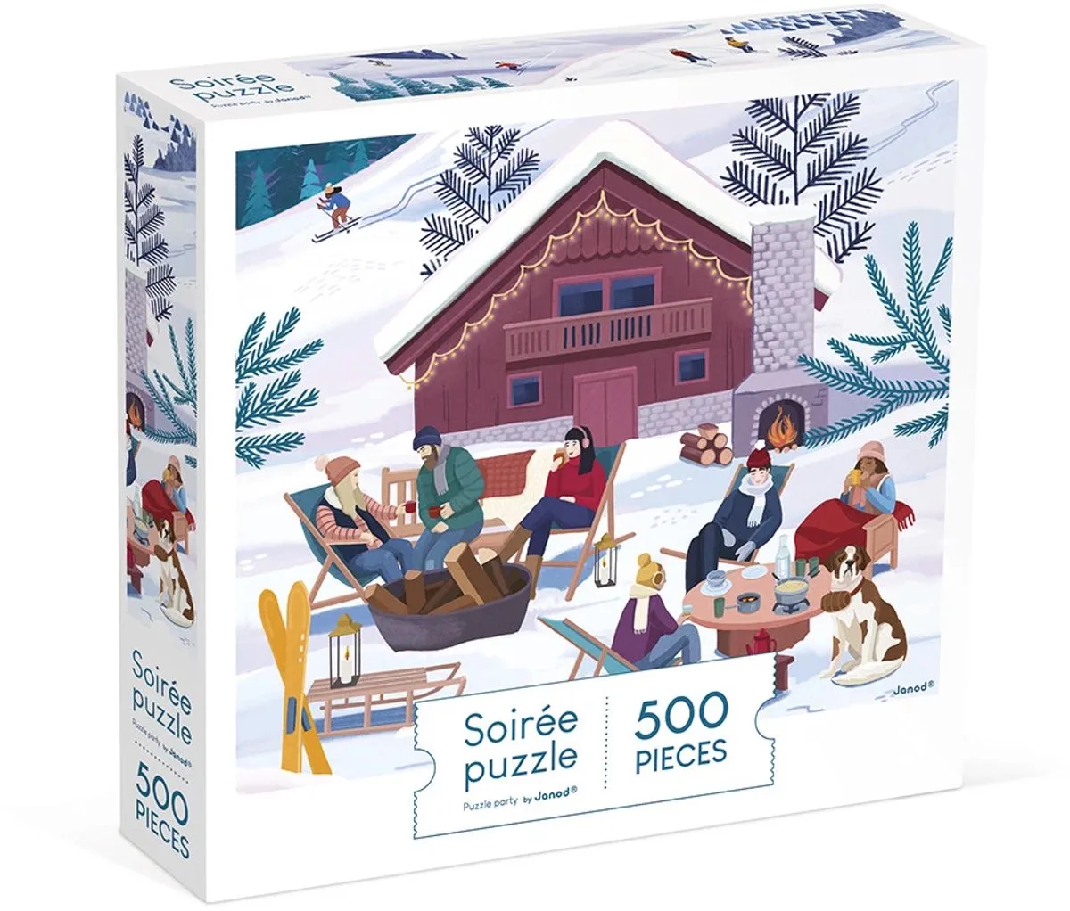 Kidult puzzel - 500 Stukjes von Janod, Ausgabe Winter In De Bergen – Schachtel