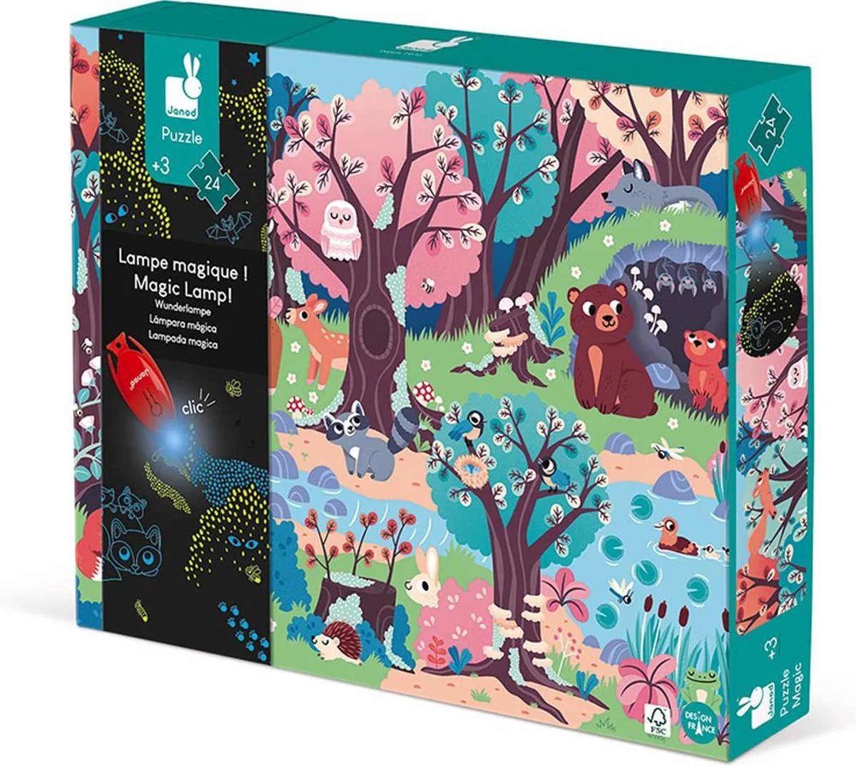 Magische Puzzel - 24 Stukjes från Janod, utgåva Het Bos – kartong