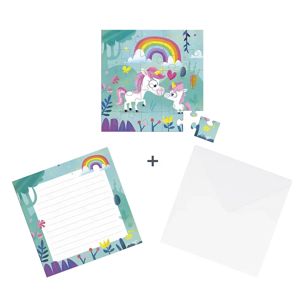 Mama Unicorn And Her Baby Puzzle 2puzzle 5 Stücke von Janod – Schachtel