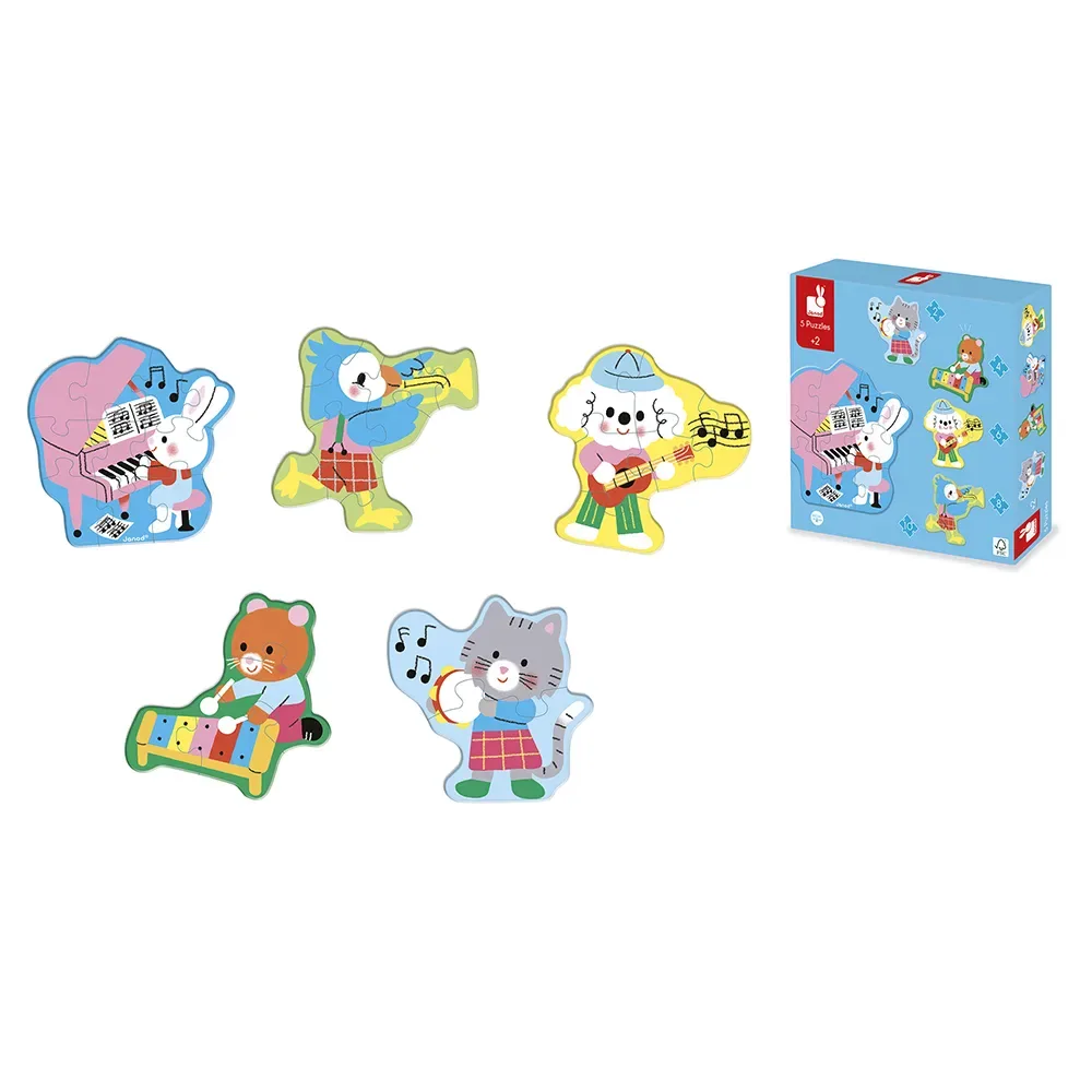 Musical Developmental Toys Puslespil 30 Stykker fra Janod – æske