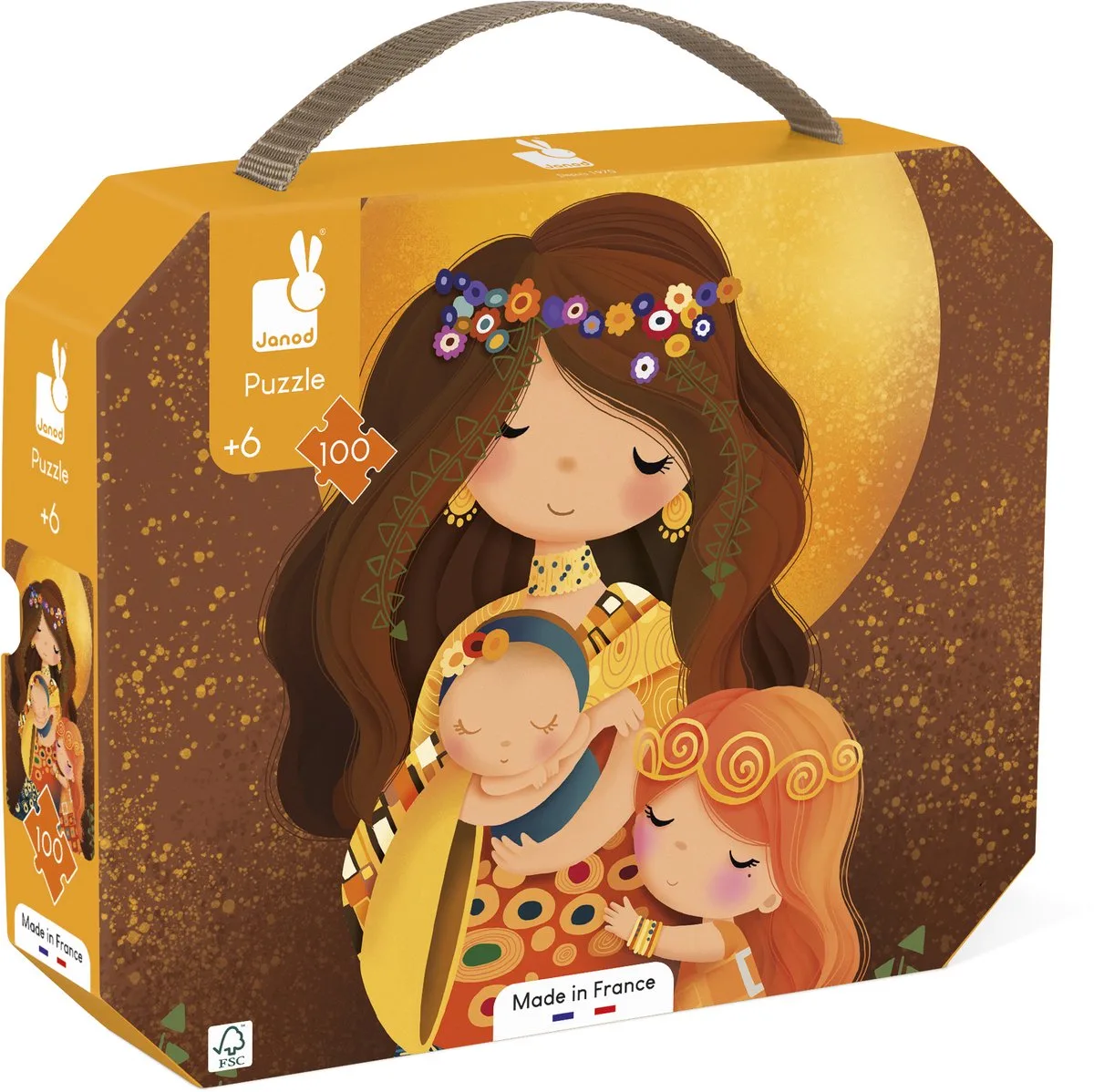 Klimt-inspireret Puslespil 100 Stykker fra Janod, Geïnspireerd Door Gustav Klimt – 100 Stukjes-udgave – æske
