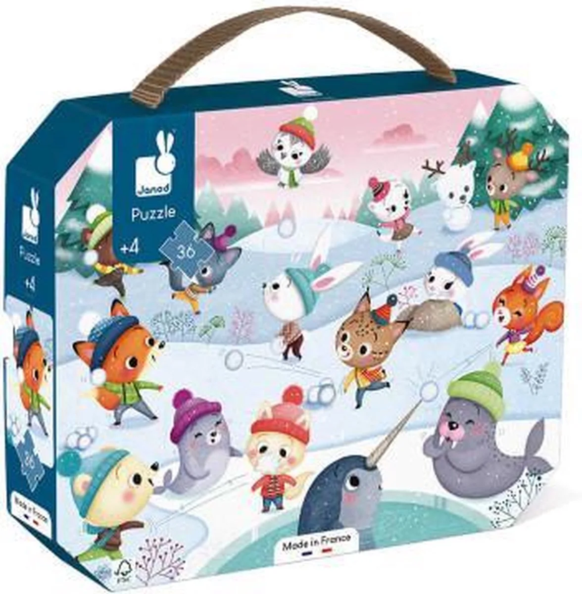 Puzzel - Sneeuwfeest de Janod, édition Multicolore – boîte