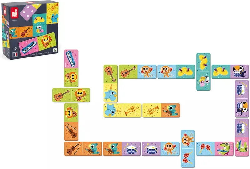 Spel - Domino muziekinstrumenten from Janod, Multicolor edition – box